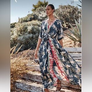 Johnny Was Ada Tiger print dress XS